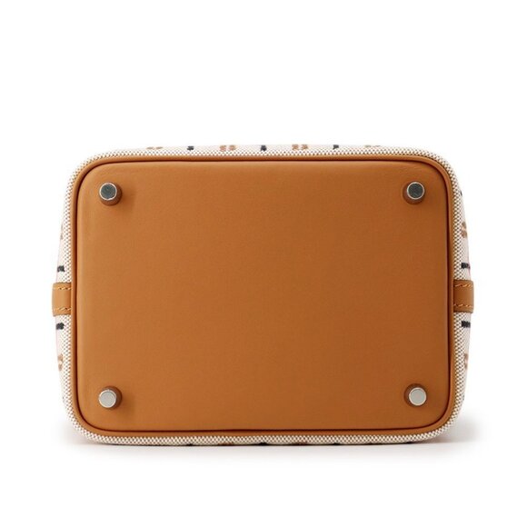 HERMES Picotin Lock Blanket Size PM Toile H/Swift Leather Gold/Ecru/Fauve - Picture 4 of 7